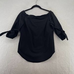 Babaton Womens Top Size XS Off the shoulder tie sleeve classic Artiza Black